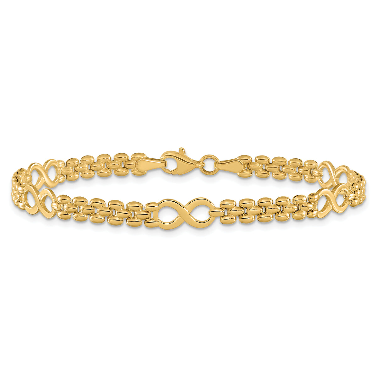 14K Polished Infinity and Fancy Link 7.5in Bracelet-FB1973-7.5