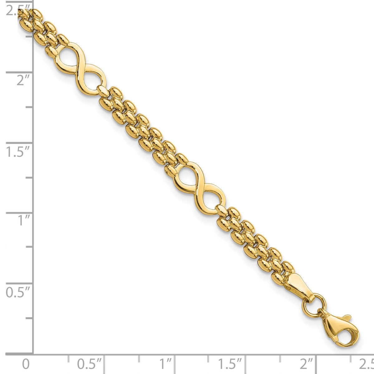 14K Polished Infinity and Fancy Link 7.5in Bracelet-FB1973-7.5