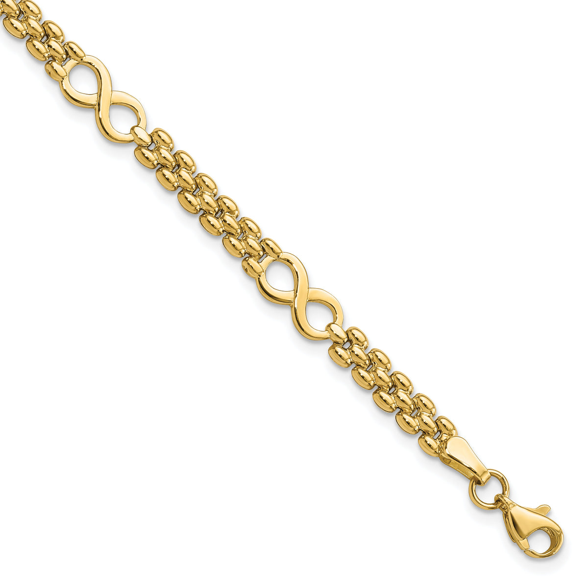 14K Polished Infinity and Fancy Link 7.5in Bracelet-FB1973-7.5