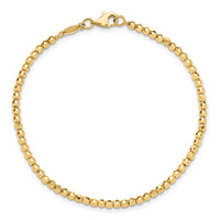 14K Polished and Diamond-cut Beaded Bracelet-FB1991-7.25
