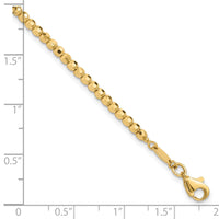 14K Polished and Diamond-cut Beaded Bracelet-FB1991-7.25