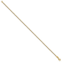 14K Two-tone Diamond-cut Beaded 7.5in Bracelet-FB1992-7.5