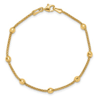 14K Polished and Diamond-cut Beads Bracelet-FB1993-7
