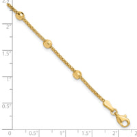 14K Polished and Diamond-cut Beads Bracelet-FB1993-7