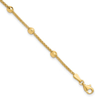 14K Polished and Diamond-cut Beads Bracelet-FB1993-7