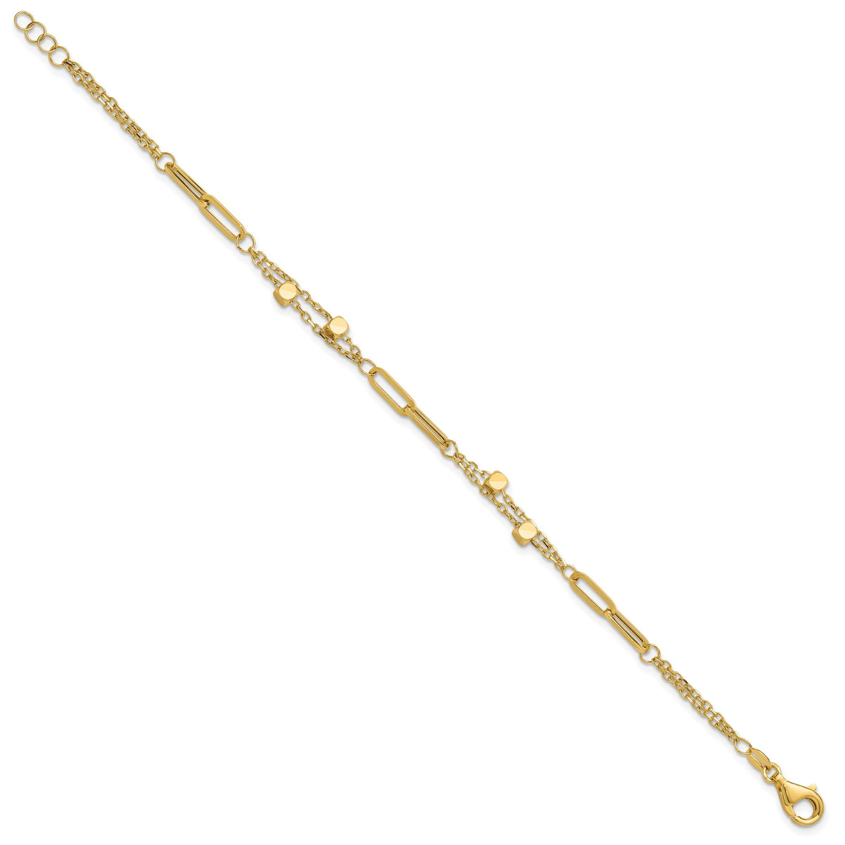 14K Polished Fancy Link with .5in ext. Bracelet-FB1996-7