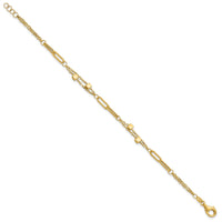 14K Polished Fancy Link with .5in ext. Bracelet-FB1996-7
