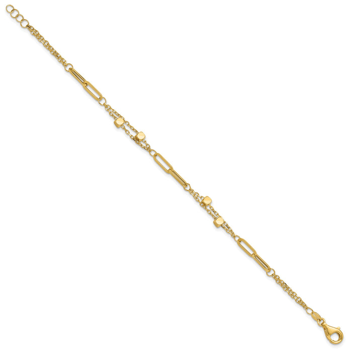 14K Polished Fancy Link with .5in ext. Bracelet-FB1996-7