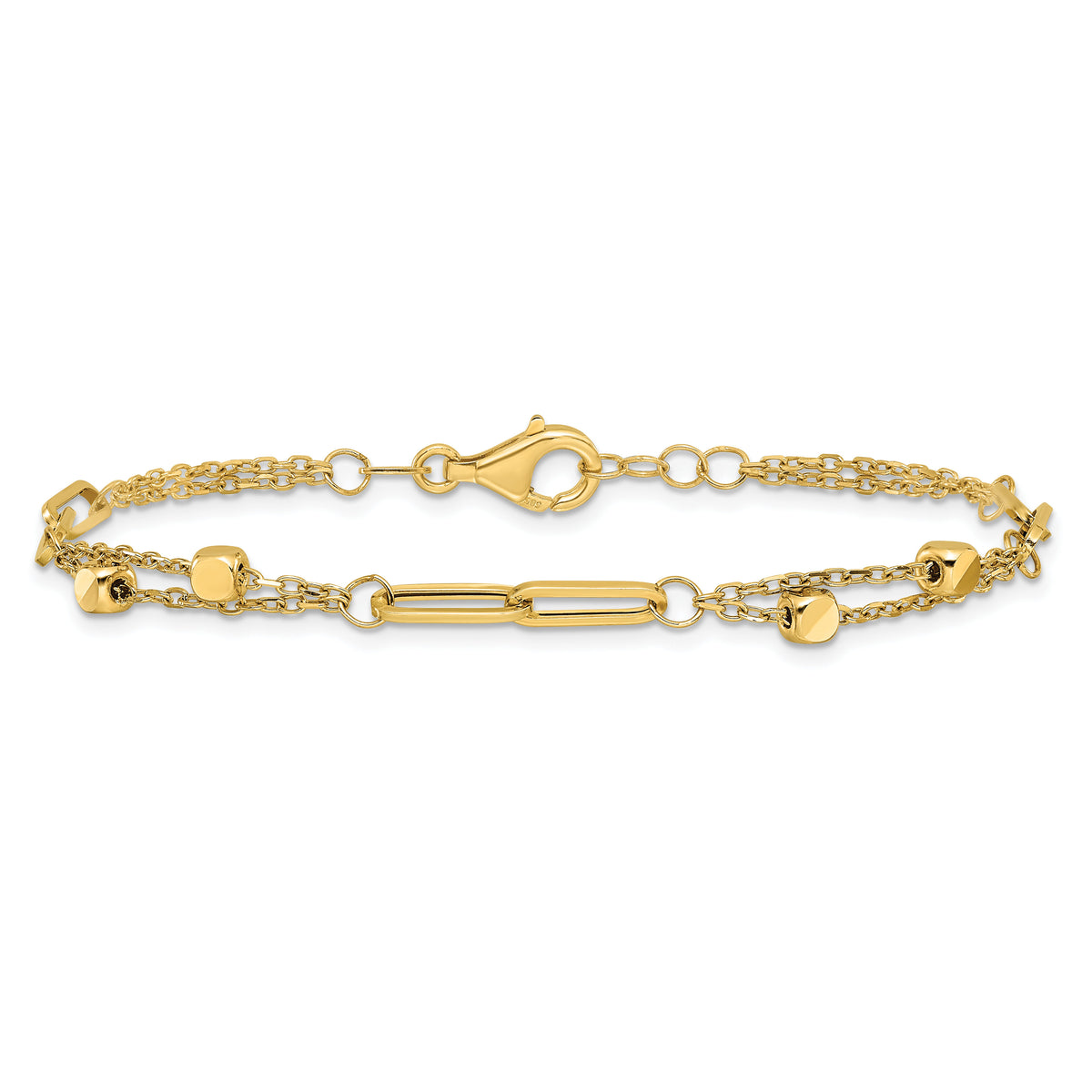 14K Polished Fancy Link with .5in ext. Bracelet-FB1996-7