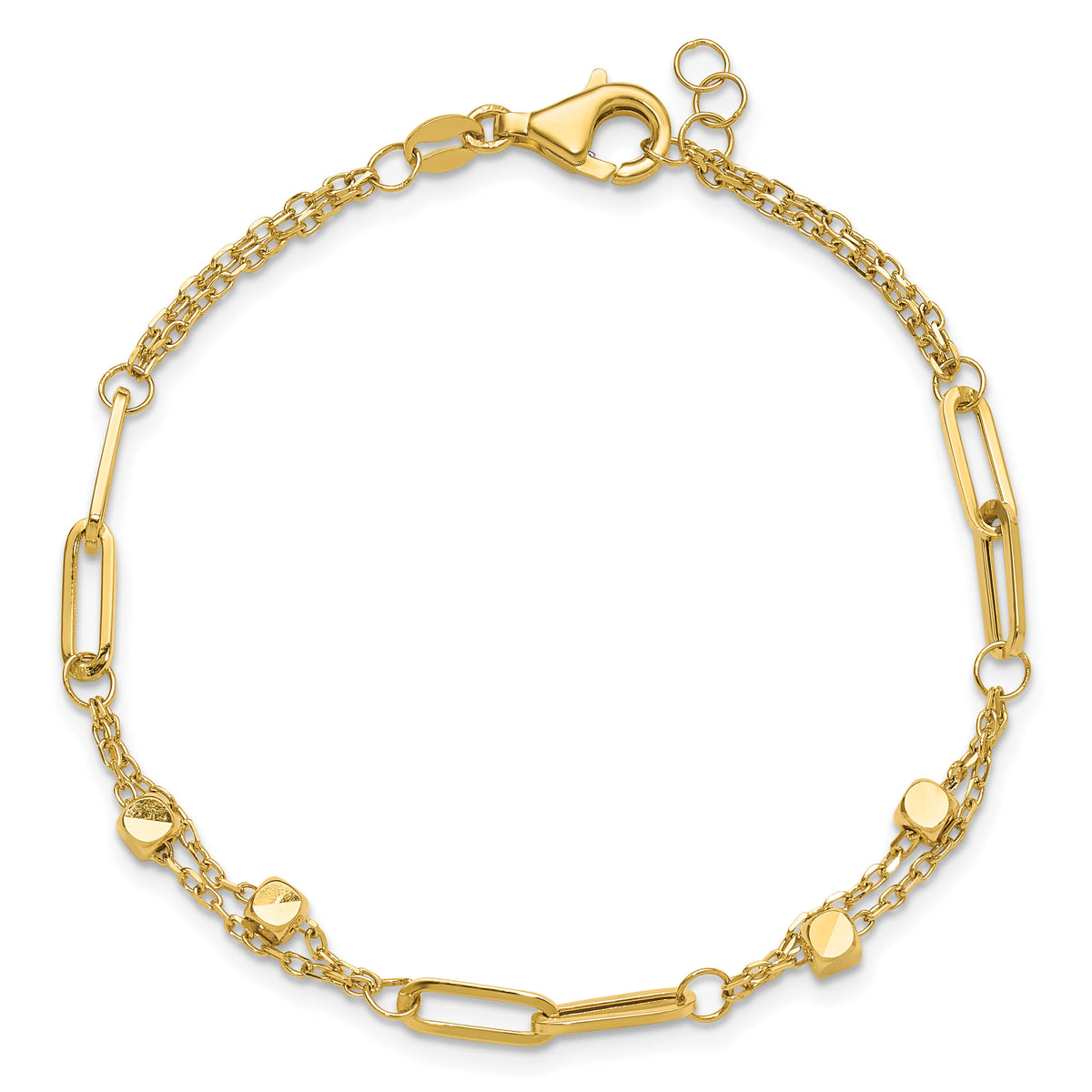 14K Polished Fancy Link with .5in ext. Bracelet-FB1996-7