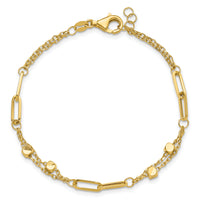 14K Polished Fancy Link with .5in ext. Bracelet-FB1996-7