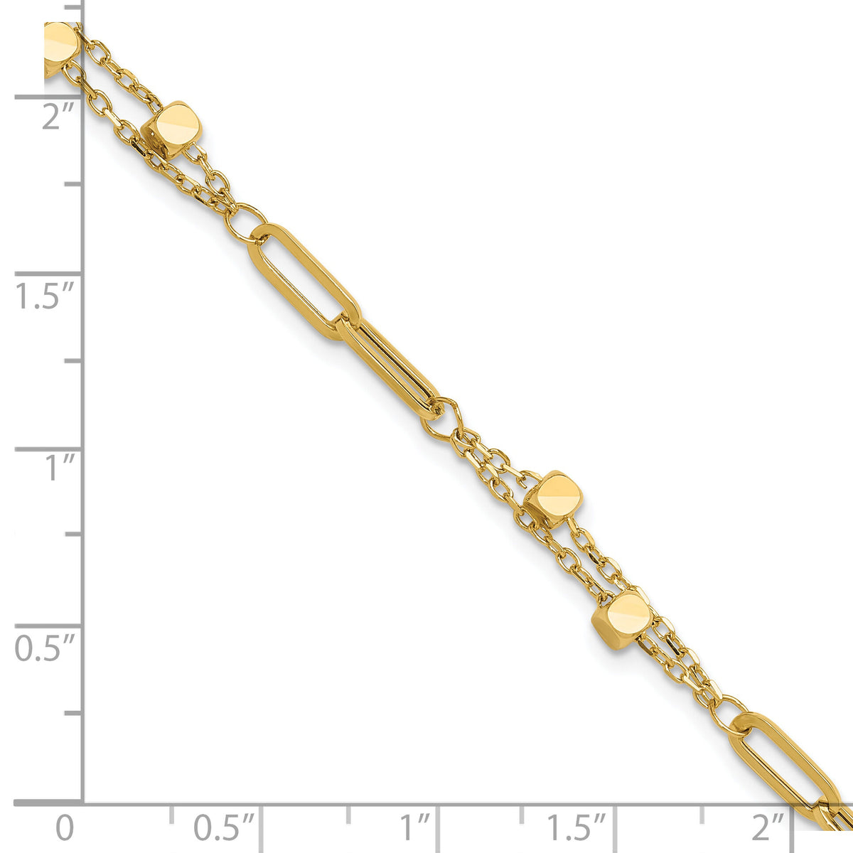 14K Polished Fancy Link with .5in ext. Bracelet-FB1996-7