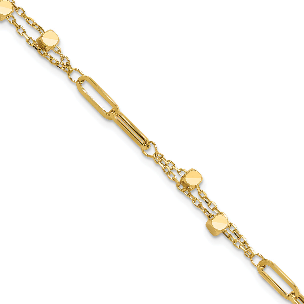 14K Polished Fancy Link with .5in ext. Bracelet-FB1996-7
