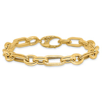 14K Polished and Textured Fancy Link Bracelet-FB2007-7.5
