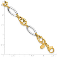 14k Two-Tone Polished Fancy Link Bracelet-FB2009-7.75