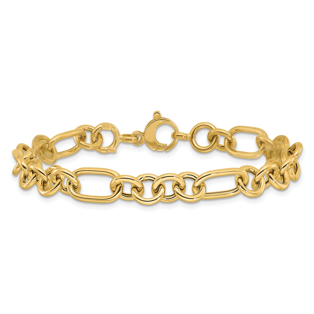 14K Polished Fancy Link Bracelet-FB2011-7.75