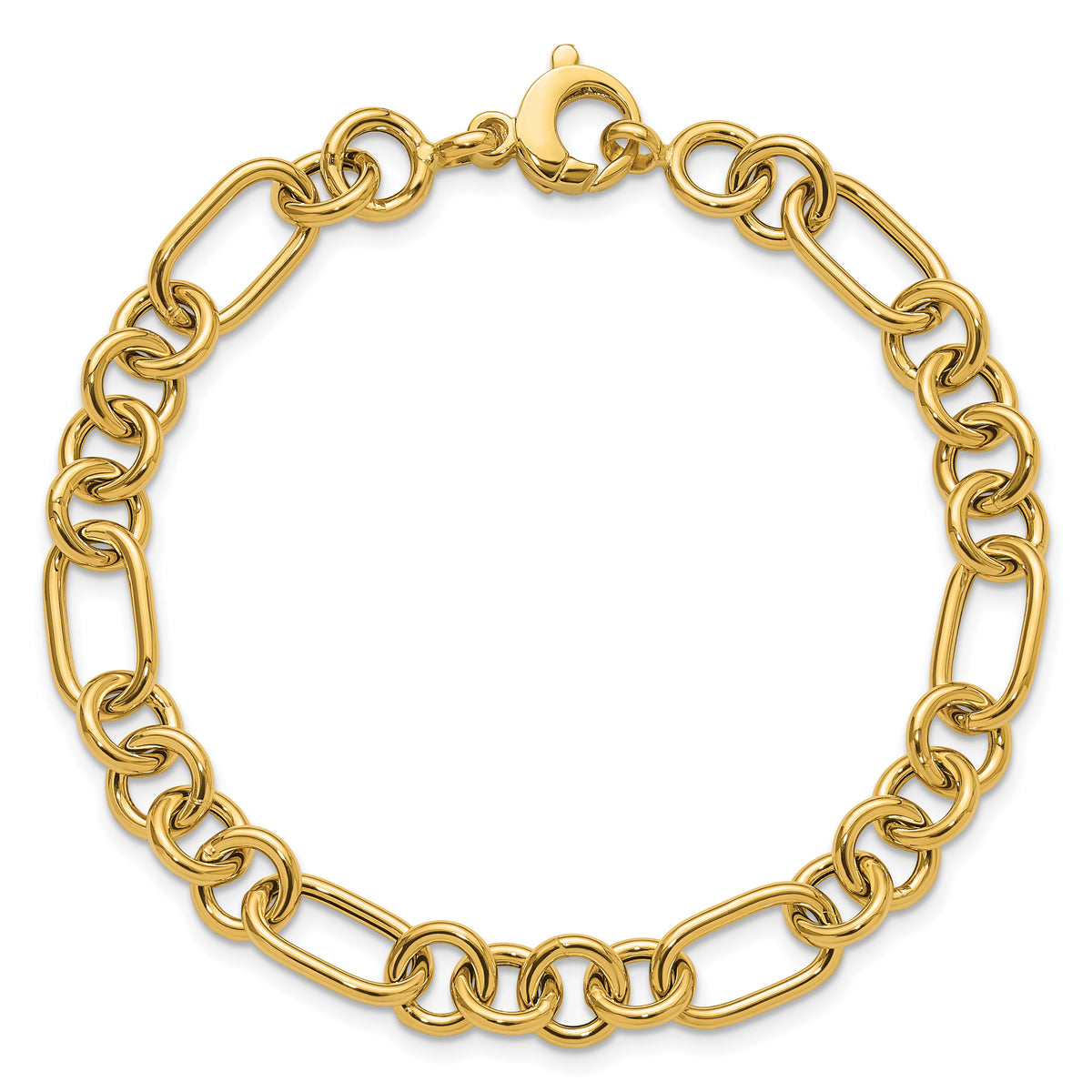 14K Polished Fancy Link Bracelet-FB2011-7.75