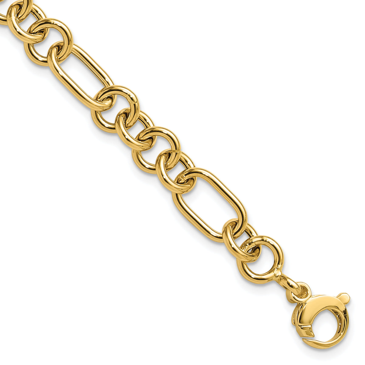 14K Polished Fancy Link Bracelet-FB2011-7.75