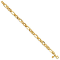 14K Polished and Textured Fancy Link Bracelet-FB2015-7.5