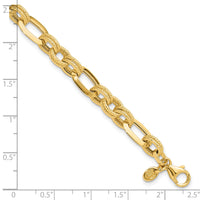 14K Polished and Textured Fancy Link Bracelet-FB2015-7.5