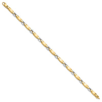 14K Two-tone Polished Fancy Link Bracelet-FB2017-7.5