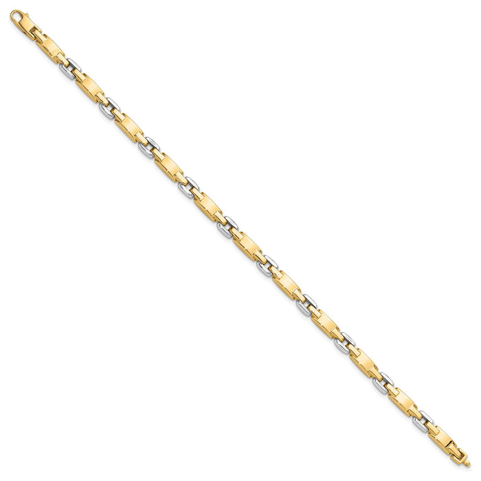 14K Two-tone Polished Fancy Link Bracelet-FB2017-7.5