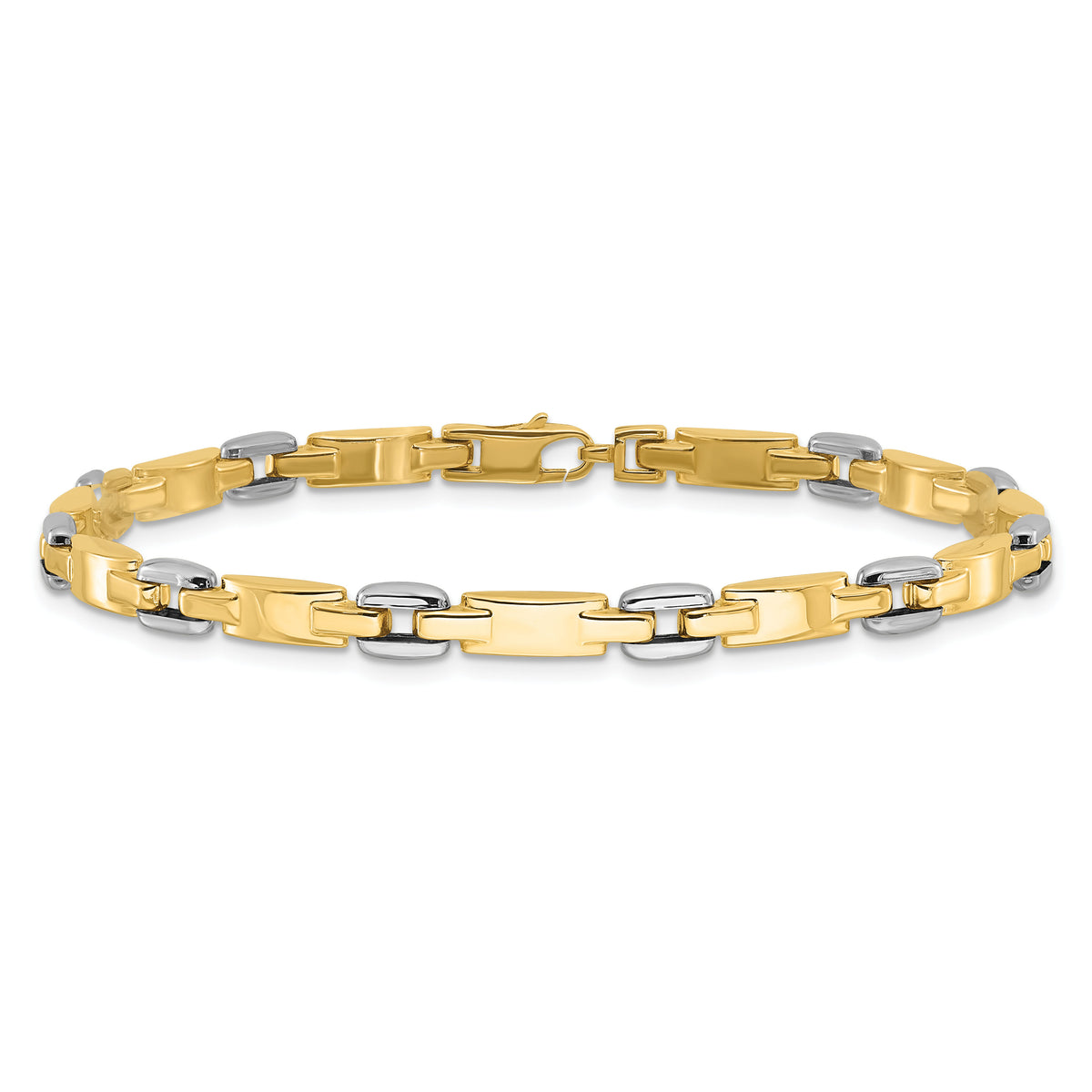 14K Two-tone Polished Fancy Link Bracelet-FB2017-7.5