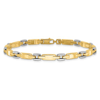 14K Two-tone Polished Fancy Link Bracelet-FB2017-7.5