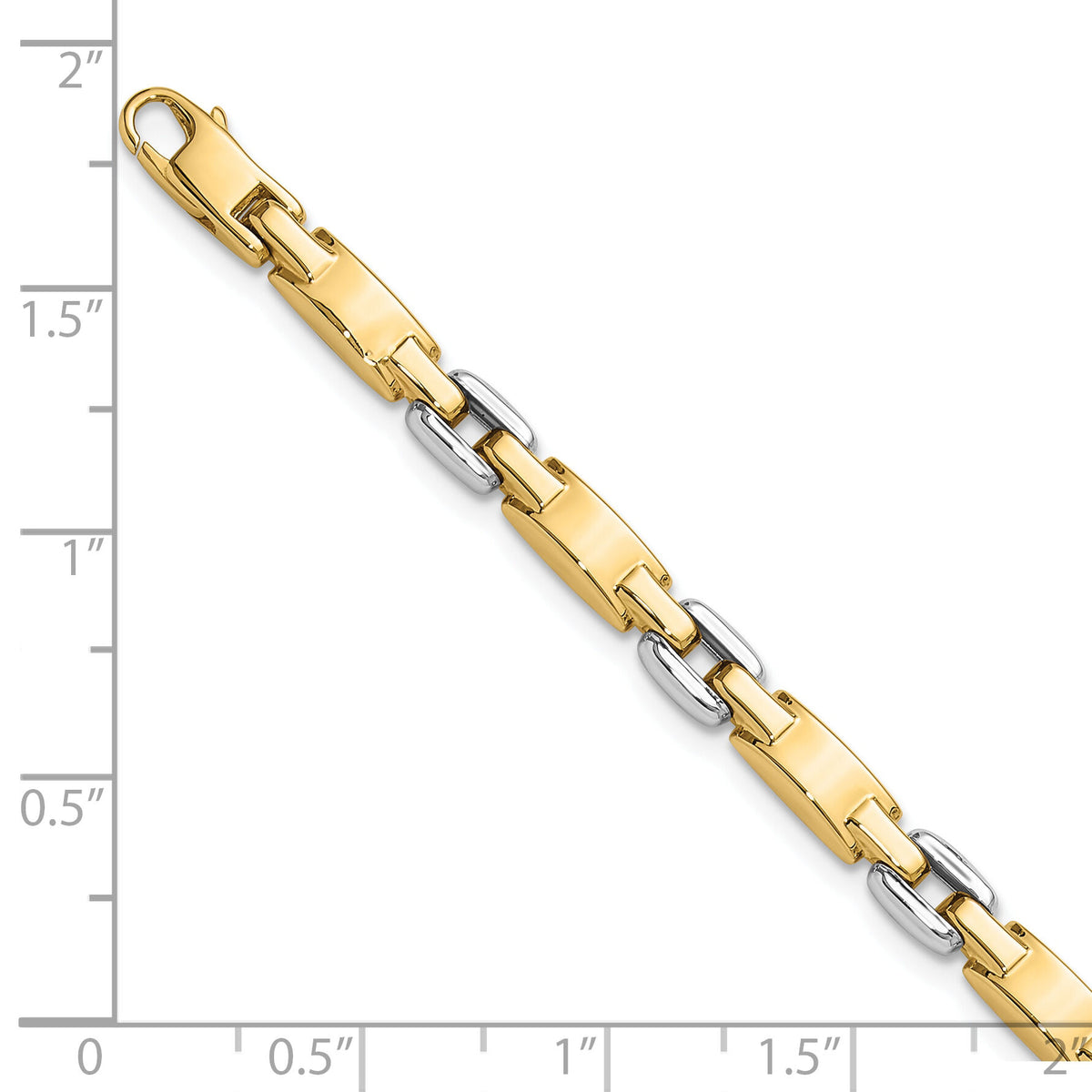 14K Two-tone Polished Fancy Link Bracelet-FB2017-7.5