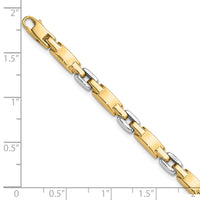 14K Two-tone Polished Fancy Link Bracelet-FB2017-7.5