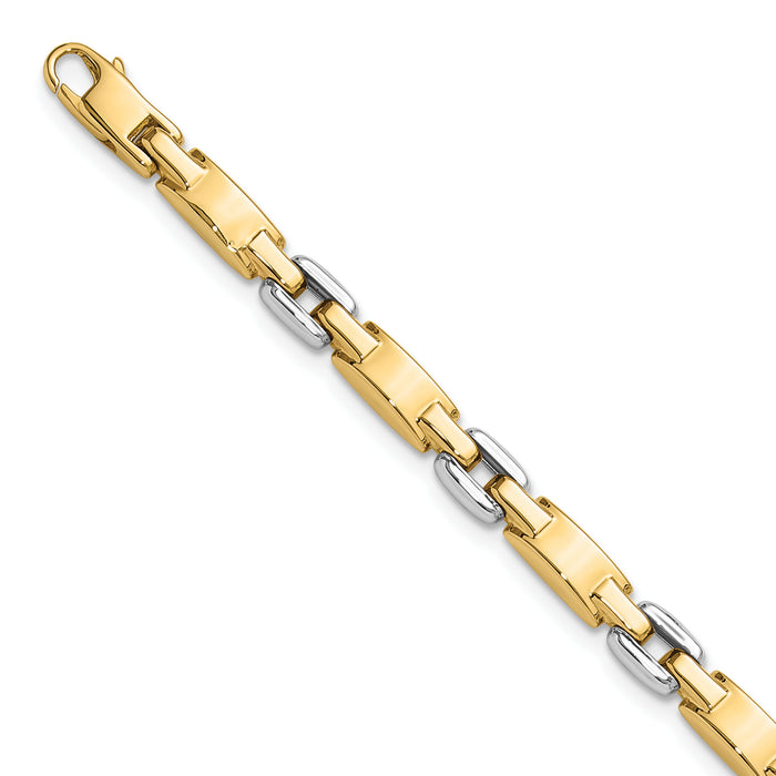 14K Two-tone Polished Fancy Link Bracelet-FB2017-7.5