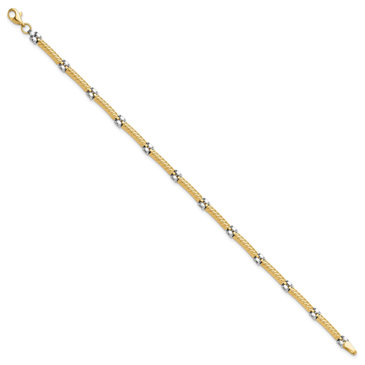 14K Two-tone Polished Fancy Link Bracelet-FB2025-7.75