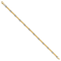 14K Two-tone Polished Fancy Link Bracelet-FB2025-7.75