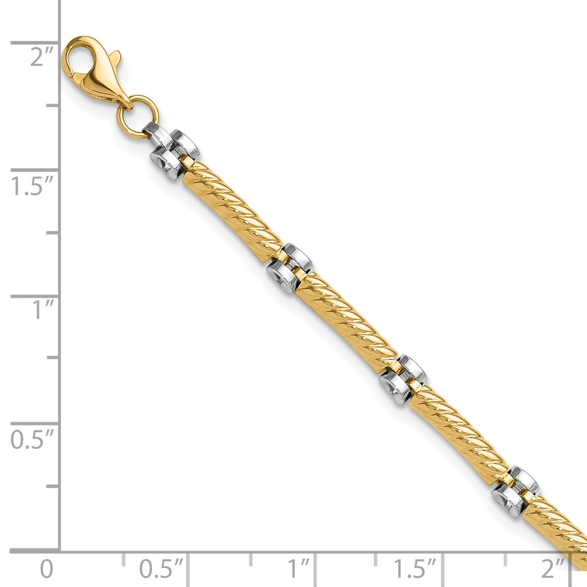 14K Two-tone Polished Fancy Link Bracelet-FB2025-7.75