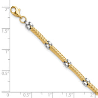 14K Two-tone Polished Fancy Link Bracelet-FB2025-7.75