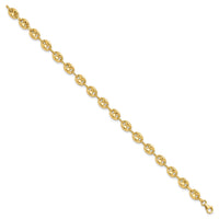 14K Fancy Link 7.75in Bracelet-FB2026-7.75