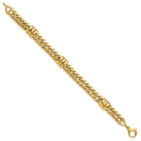 14K Polished Fancy Link Bracelet-FB2037-7.5