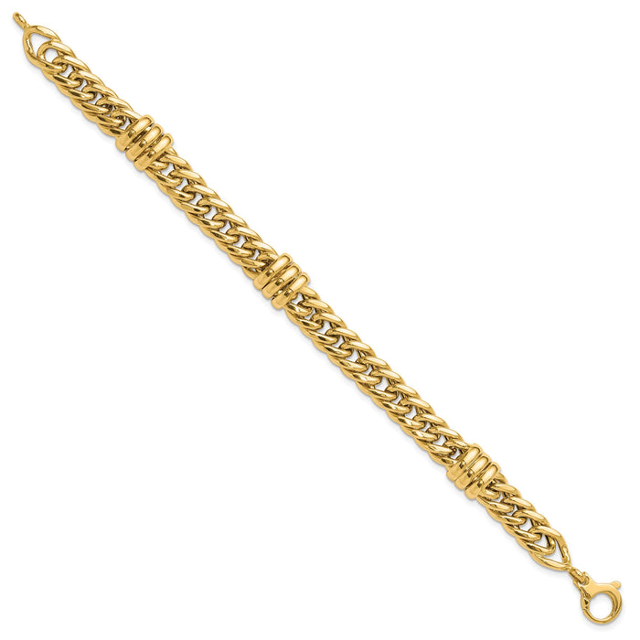 14K Polished Fancy Link Bracelet-FB2037-7.5