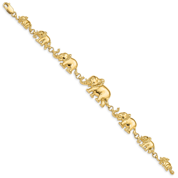 14k Graduated Elephant Bracelet-FB372-7