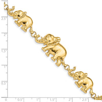 14k Graduated Elephant Bracelet-FB372-7