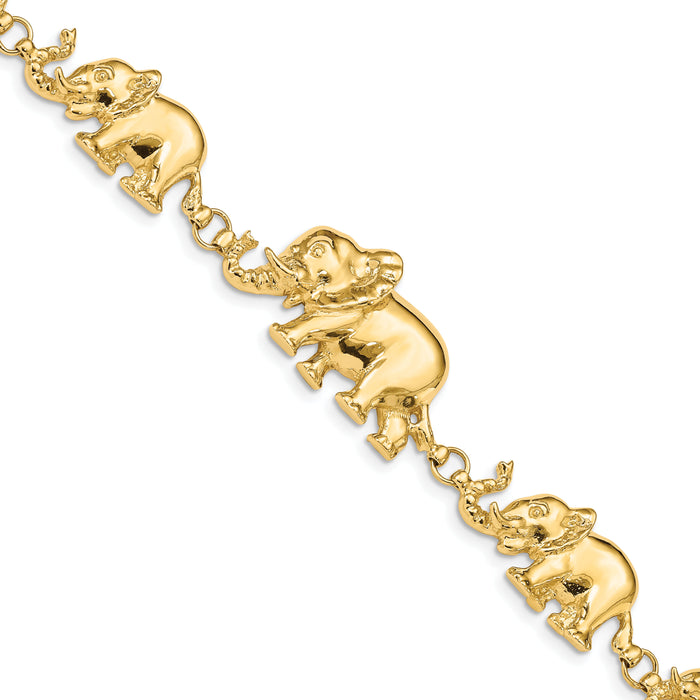 14k Graduated Elephant Bracelet-FB372-7
