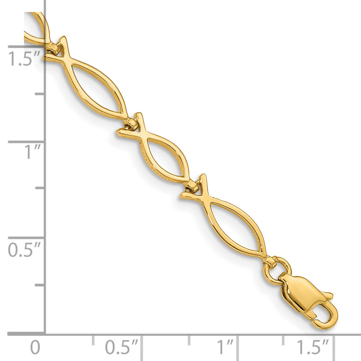 14k 5mm Religious Icthus (Fish) Bracelet-FB448-7