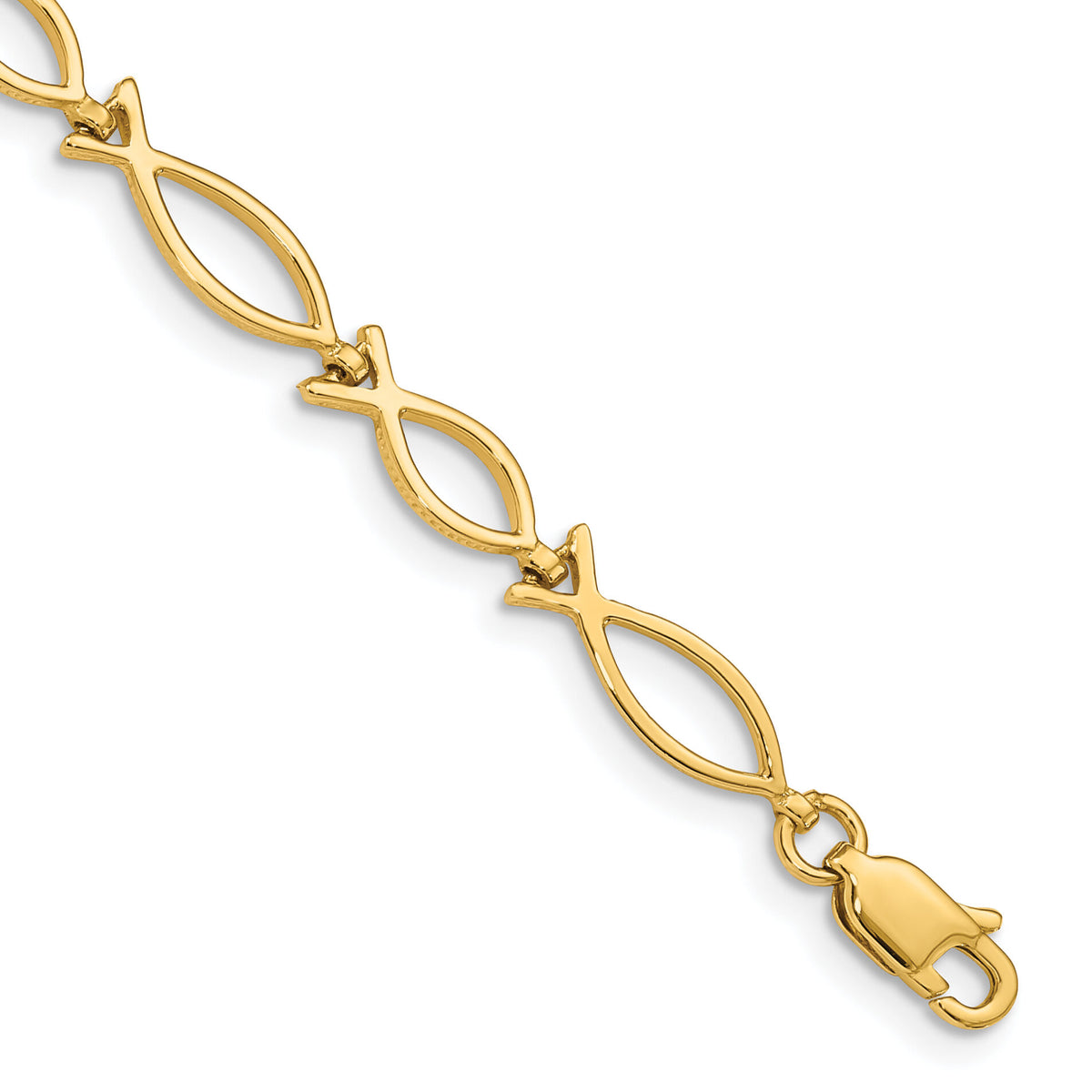 14k 5mm Religious Icthus (Fish) Bracelet-FB448-7