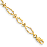 14k 5mm Religious Icthus (Fish) Bracelet-FB448-7