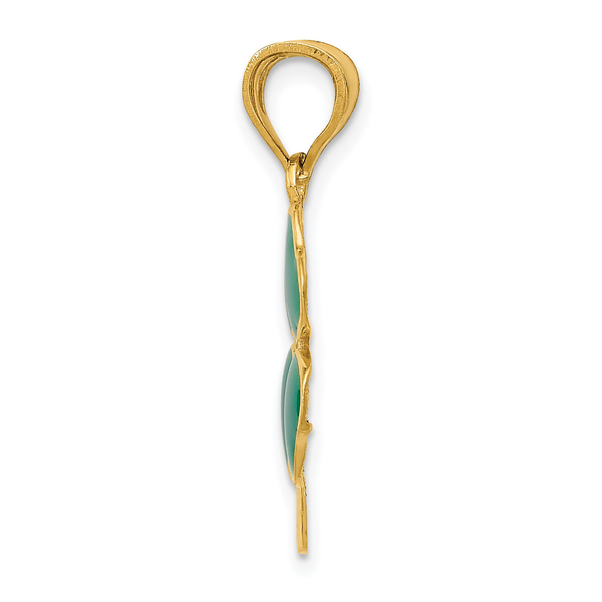 14k Enameled Four Leaf Clover Pendant-FB594