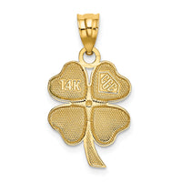 14k Enameled Four Leaf Clover Pendant-FB594