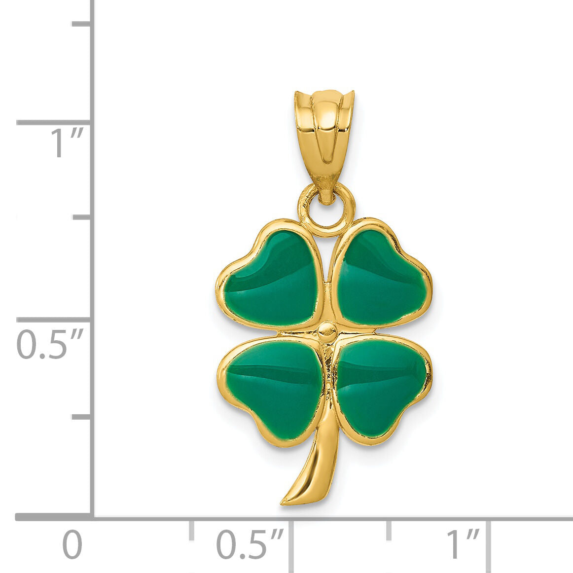 14k Enameled Four Leaf Clover Pendant-FB594