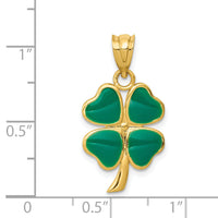14k Enameled Four Leaf Clover Pendant-FB594