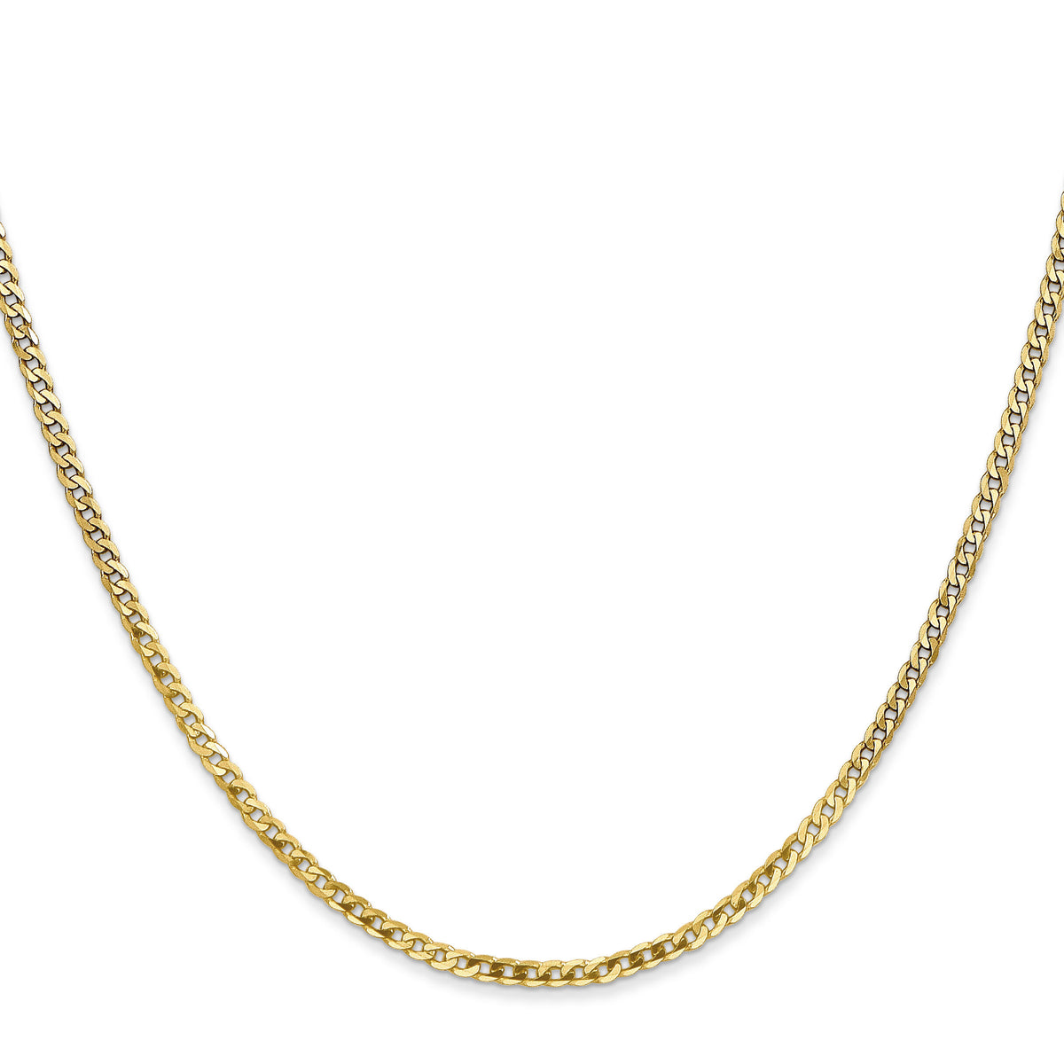 14k 2.2mm Flat Beveled Curb Chain-FBU060-24