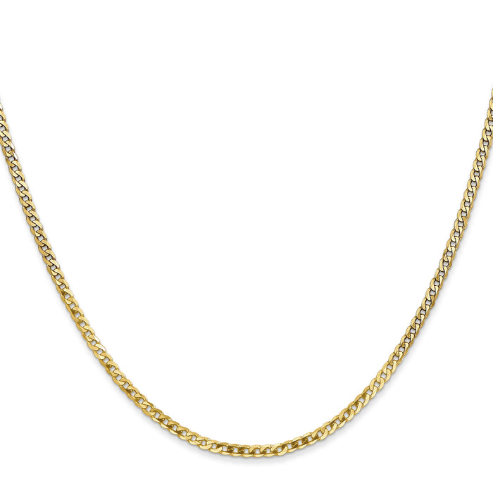 14k 2.2mm Flat Beveled Curb Chain-FBU060-26
